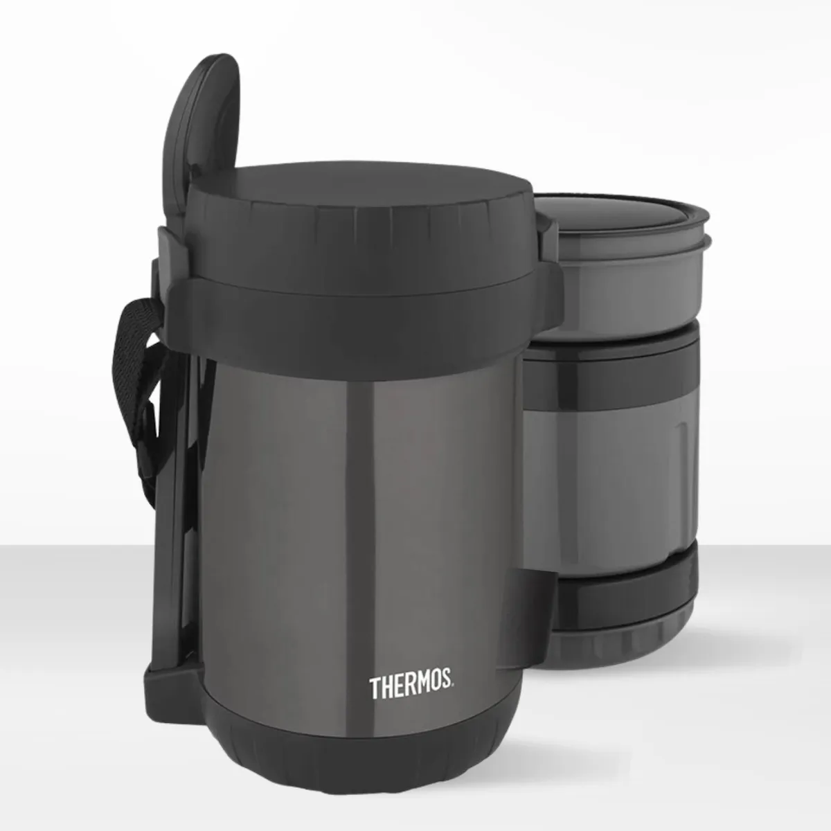 THERMOS - Termo de Comida Tres Divisiones VIANDA 1.8l Negro