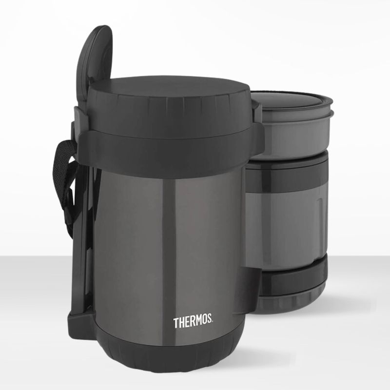 THERMOS - Termo de Comida Tres Divisiones VIANDA 1.8l Negro