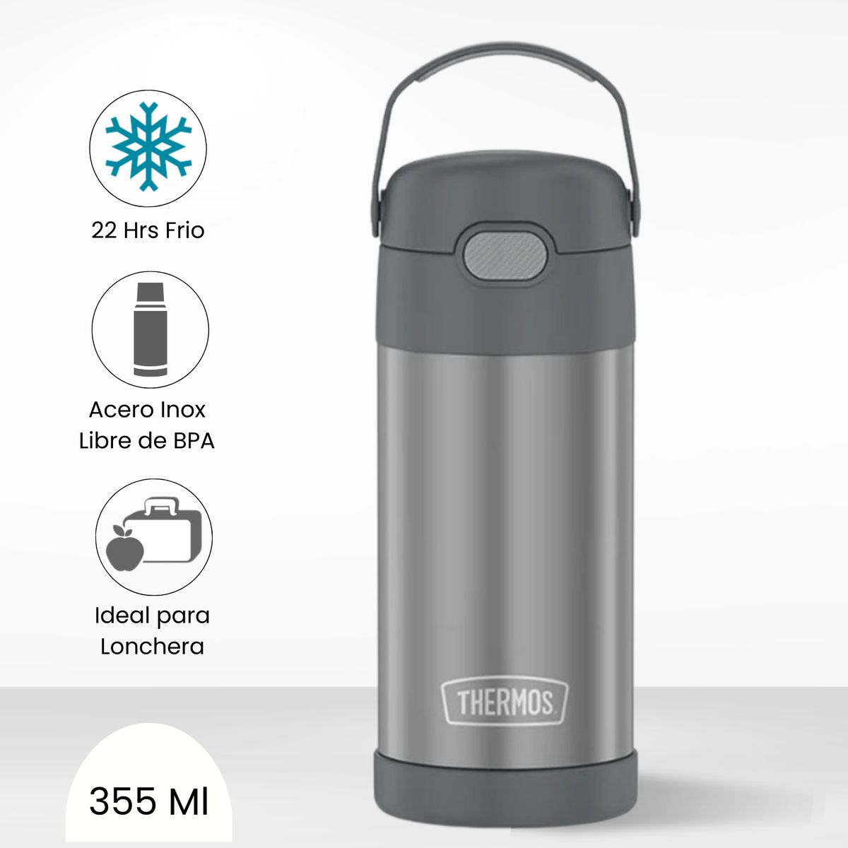 THERMOS - Tomatodo Térmico para Niños Funtainer 355ml Gris