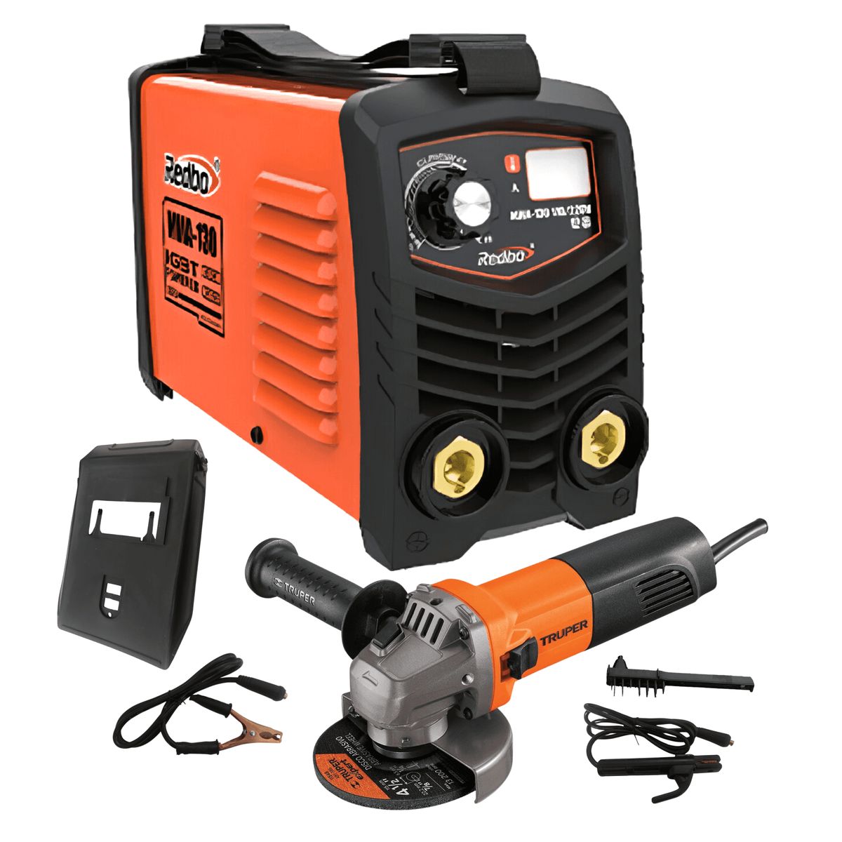 REDBO - Soldadora inversora 130 A Redbo + Amoladora 4 ½" 800w Truper