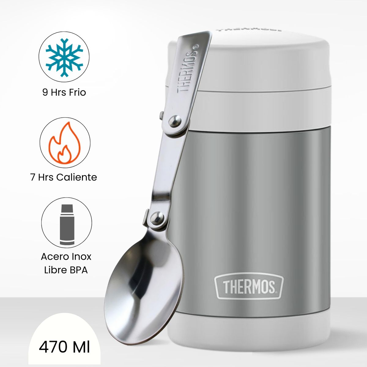 THERMOS - Termo de Comida para Niños FOOD 470ml Gris