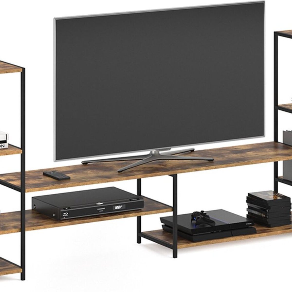 TU MESITA - Mueble de TV Industrial Iker Marrón estructura de Metal TU MESITA