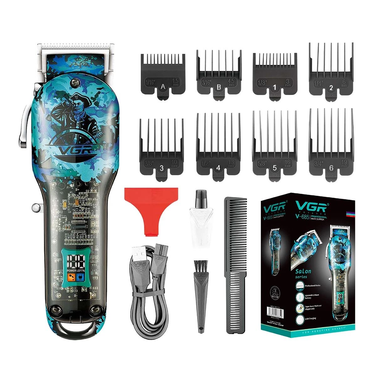 GENERICO - Maquina De Corte De Pelo clipper Vgr V-685 Inalambrico