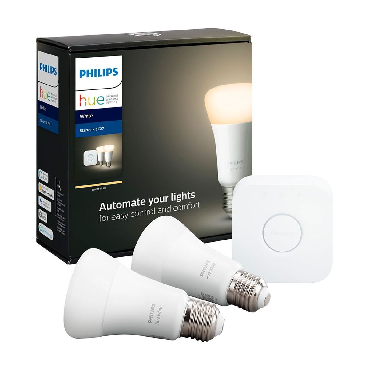 PHILIPS HUE - PHILIPS HUE Kit De 2 Focos Inteligentes E27 + Controlador