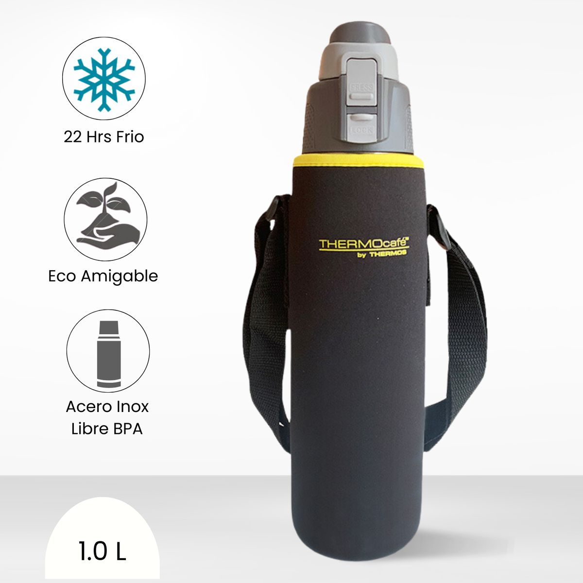 THERMOS - Tomatodo Térmico Extrema + Funda 1l Plateado