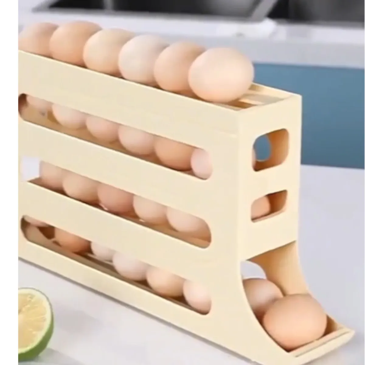 GENERICO - Organizador Huevos Vertical Contenedor Stand 4niv Cocina Refrigeradora