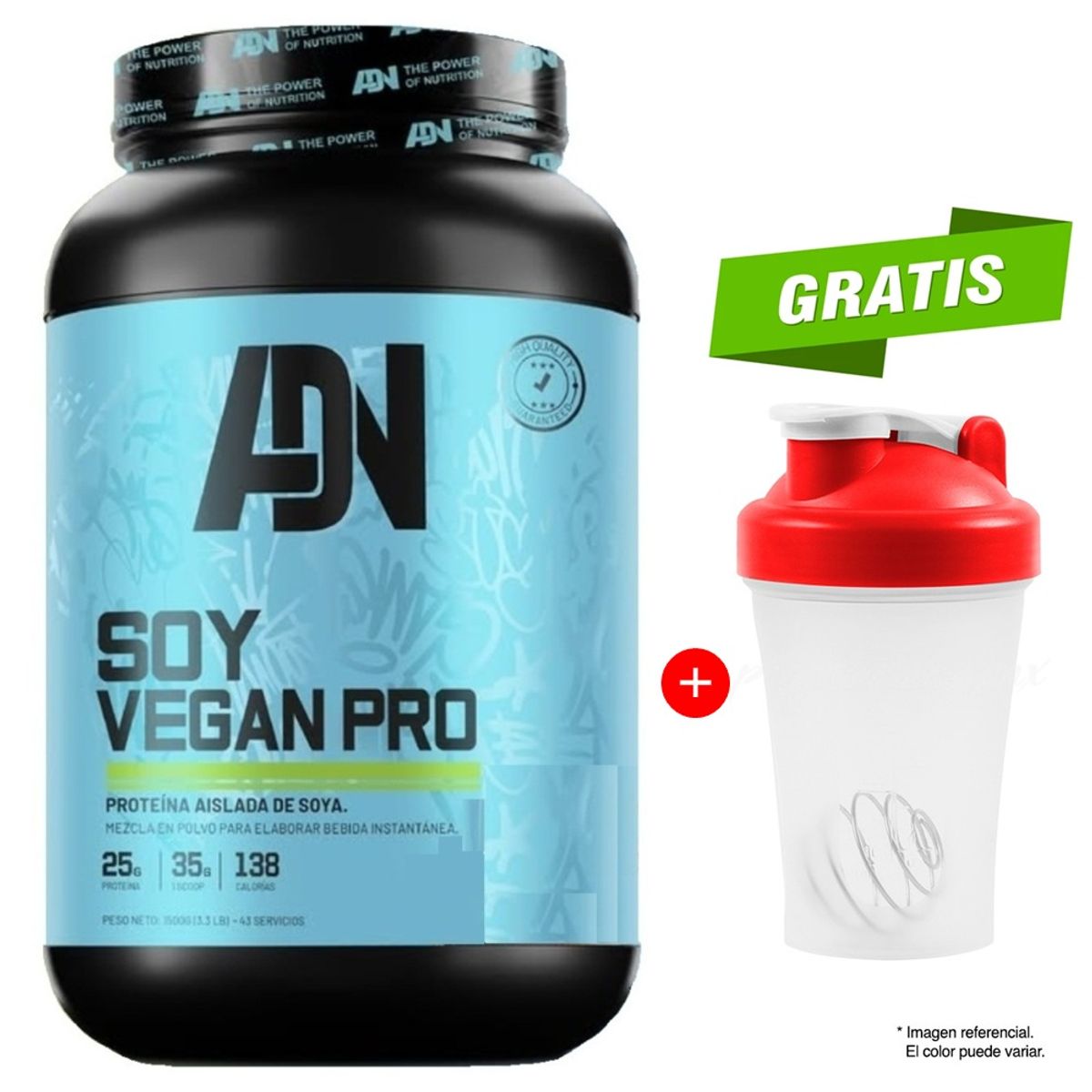 ADN - Soy Vegan Protein 1.5 kg ADN Vainilla + Tomatodo