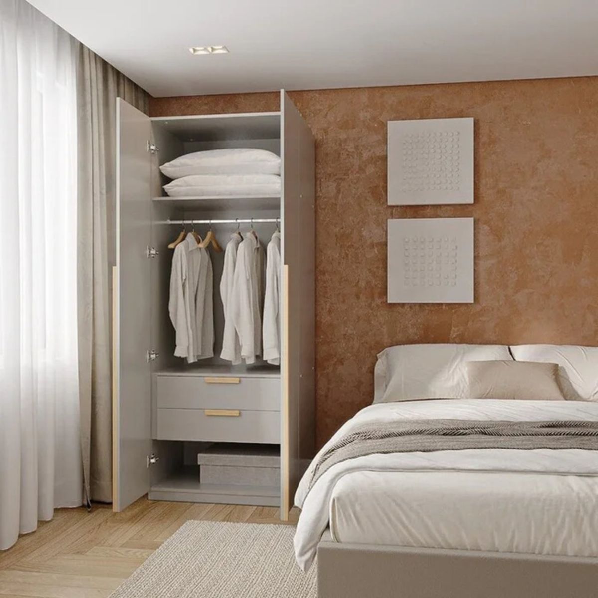 GENERICO - Ropero Moderno Elfaria 200cm Blanco R&R MUEBLES