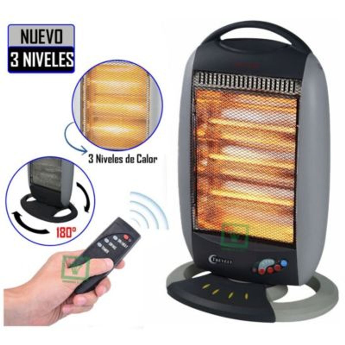 TREVELY - Calefactor Eléctrico Halógeno Control TCH-030