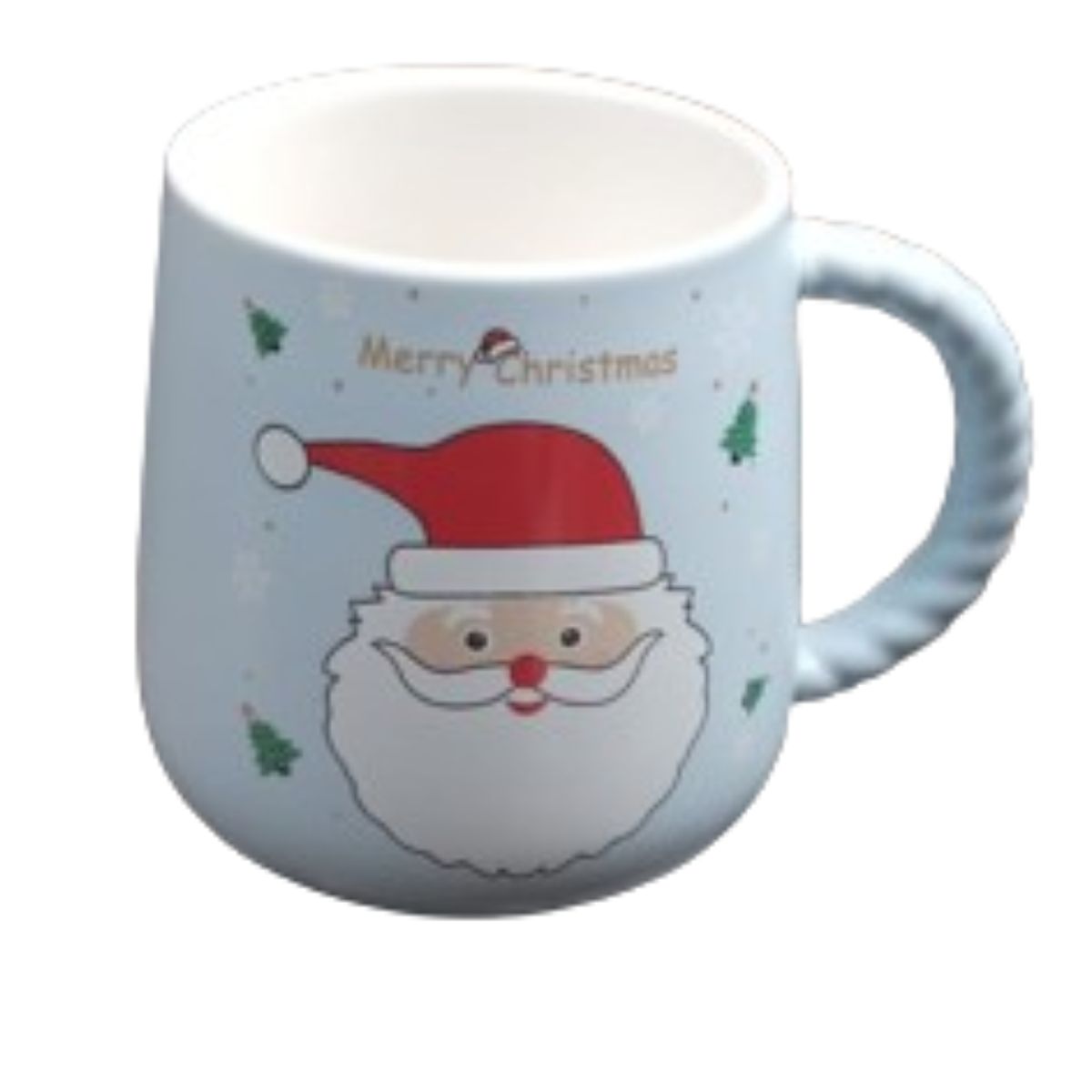 GENERICO - TAZA NAVIDEÑA CON TAPA PAPA NOEL COLOR CELESTE