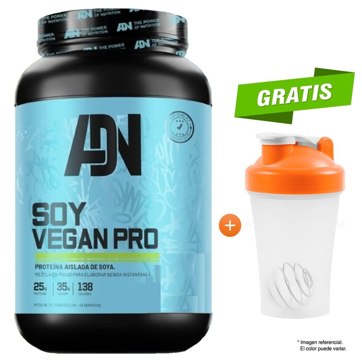 ADN - Proteína ADN Nutrition Soy Vegan 1.5 kg Chocolate + Shaker