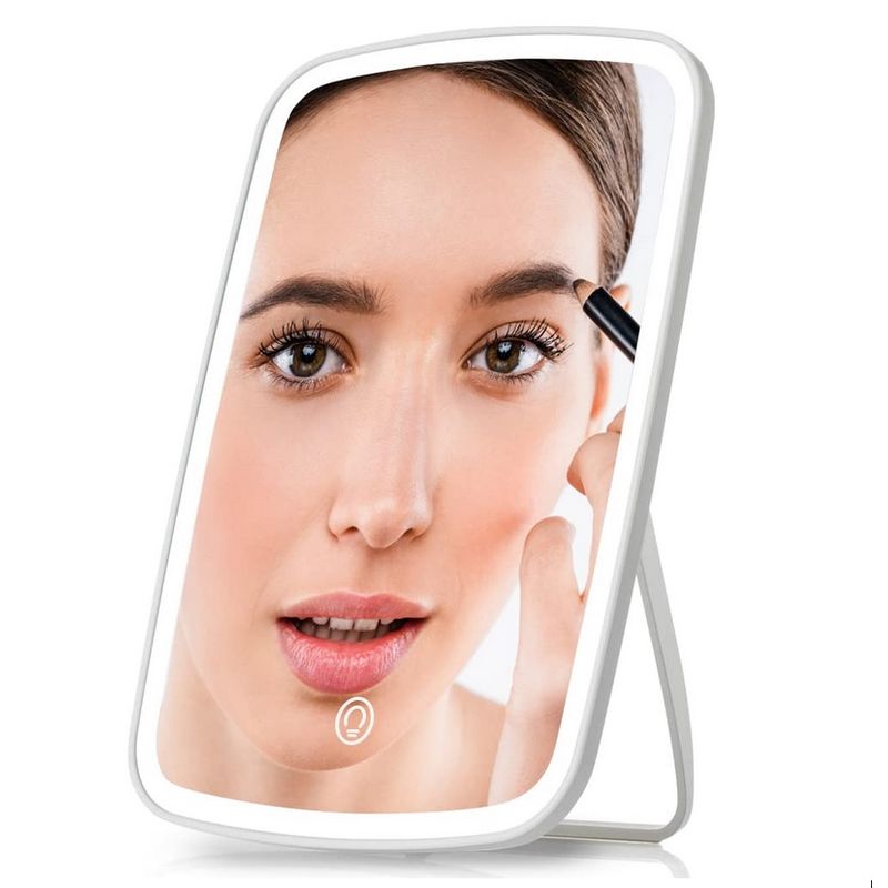 GENERICO - Espejo Con Luz Led - Maquillaje Bateria Recargable Tactil - Blanco