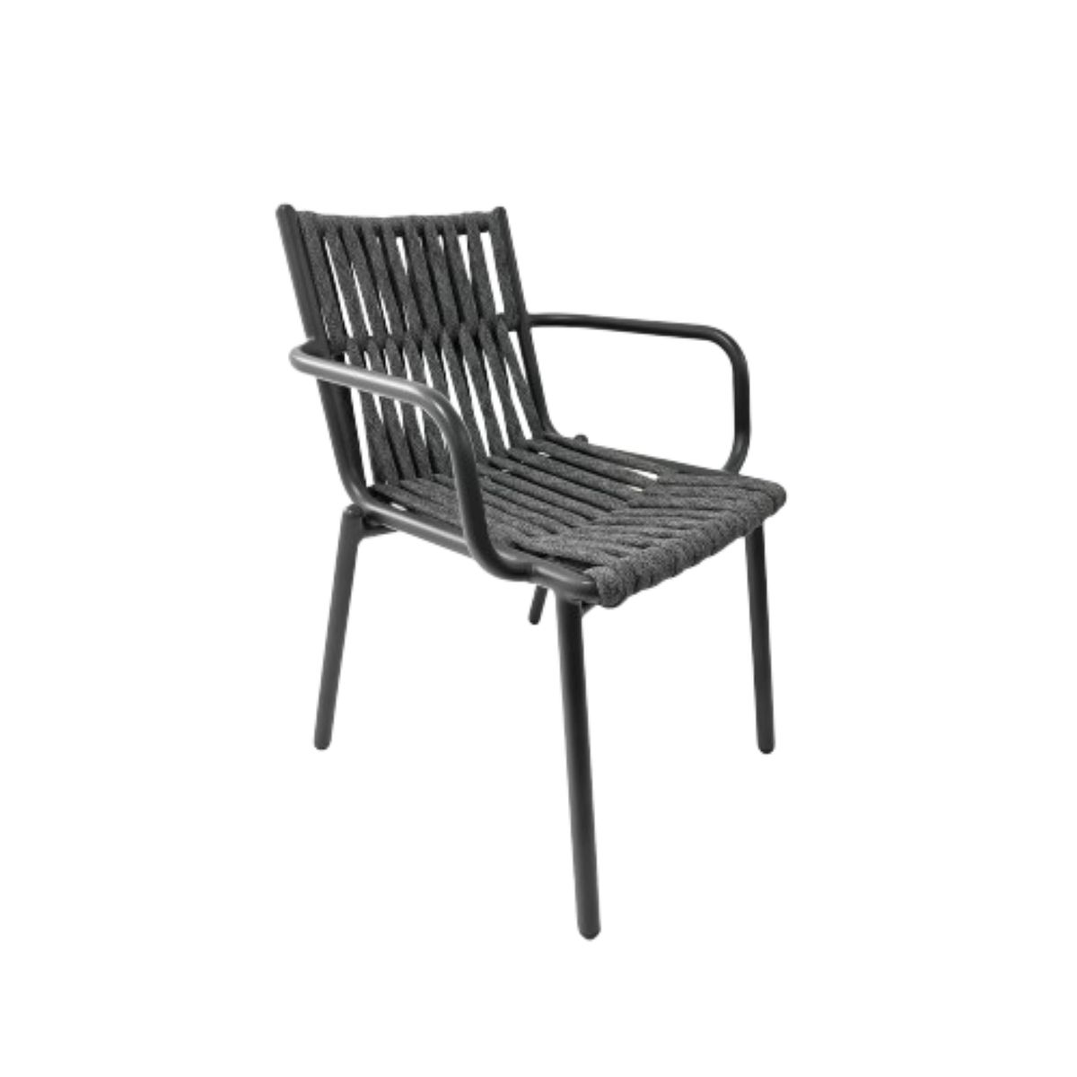 NIHM - Silla de Terraza Comte de Aluminio Negro