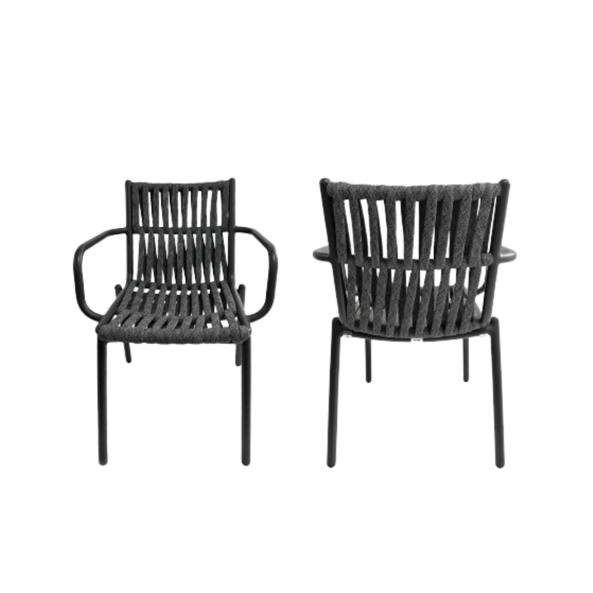 NIHM - Silla de Terraza Comte de Aluminio Negro