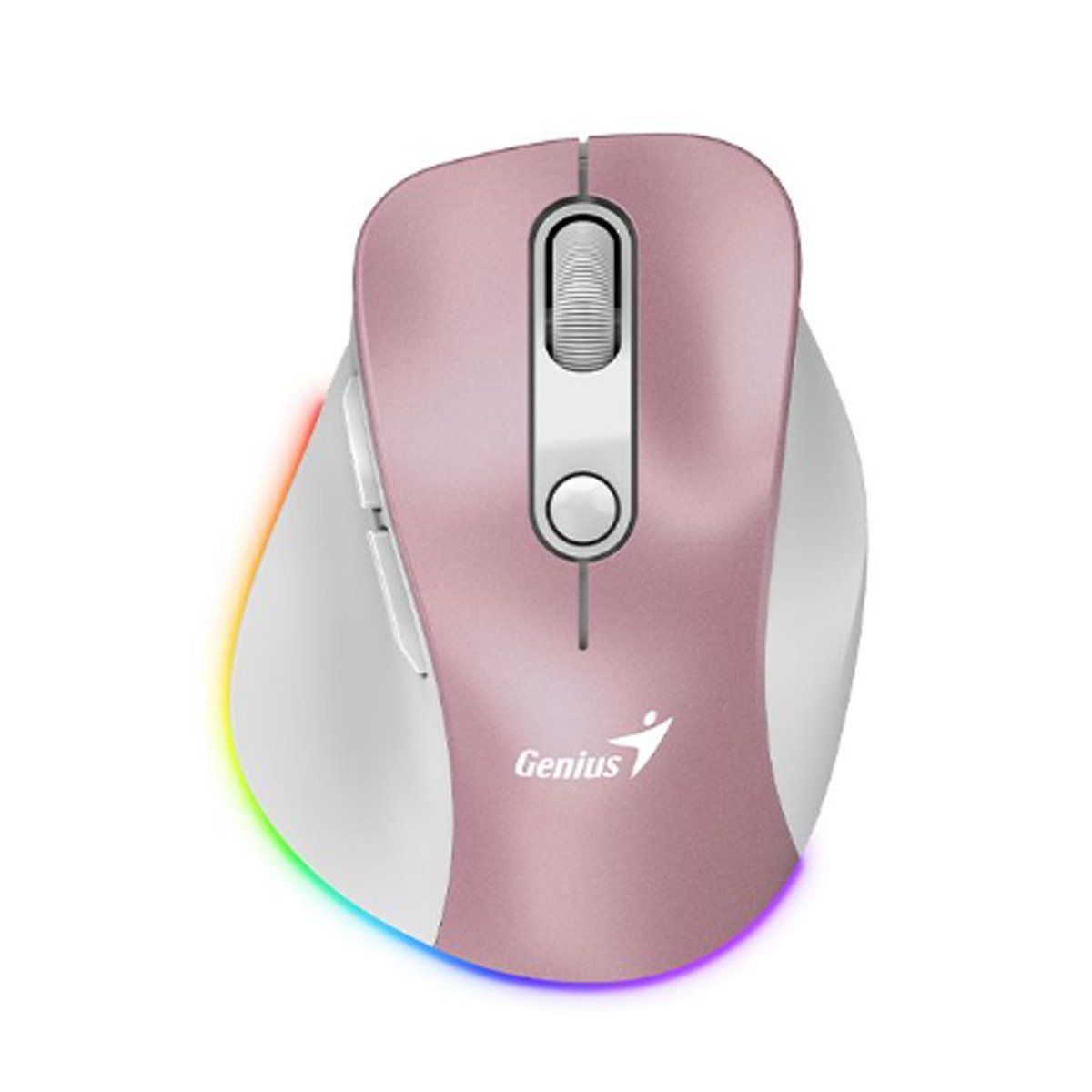 GENIUS - Mouse Genius Ergo 9000s Pro Dual Recargable Inalámbrico/Bt  Rosa