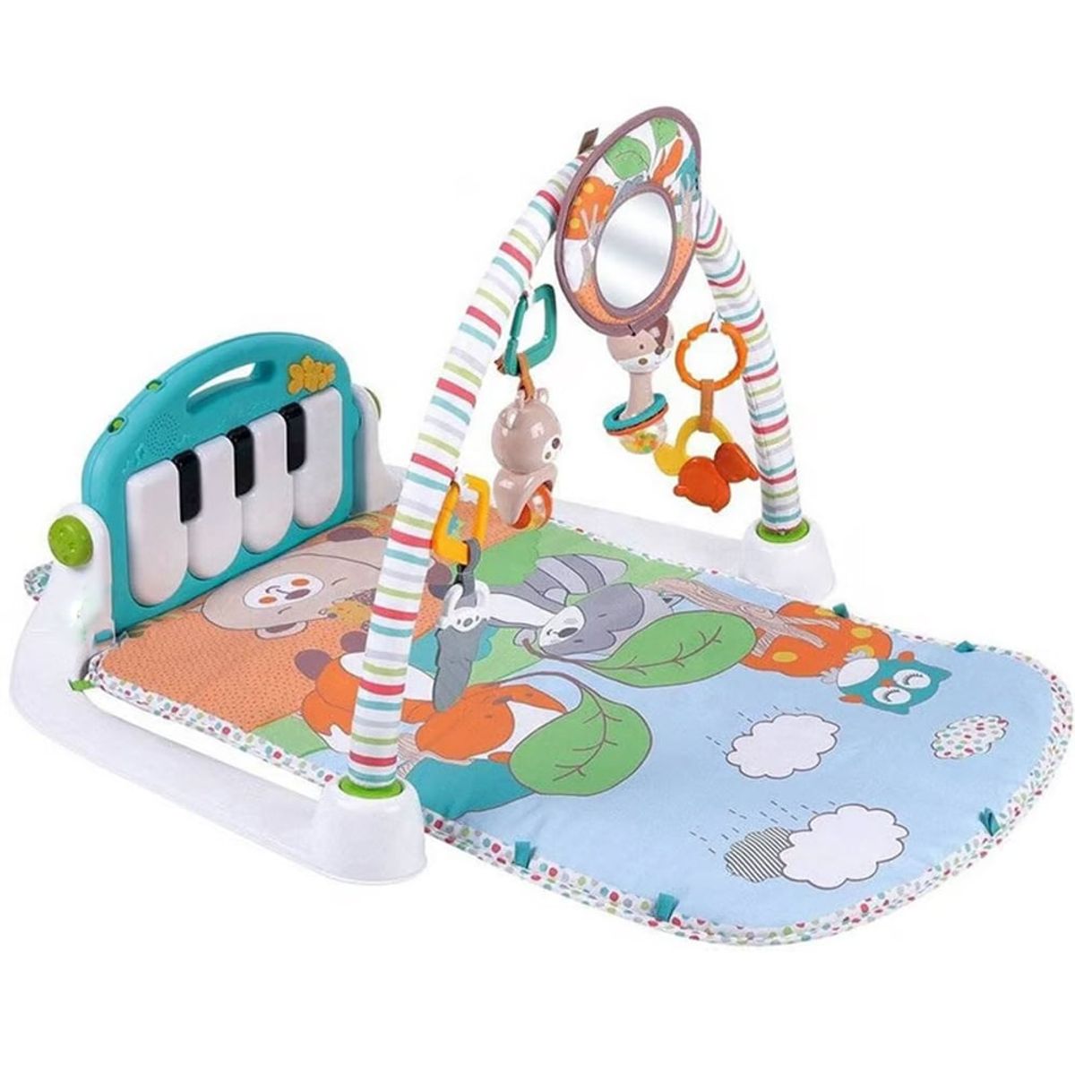 KONIG - Gimnasio Piano Patadita Con Luces Sonido Y Espejo Konig Kids