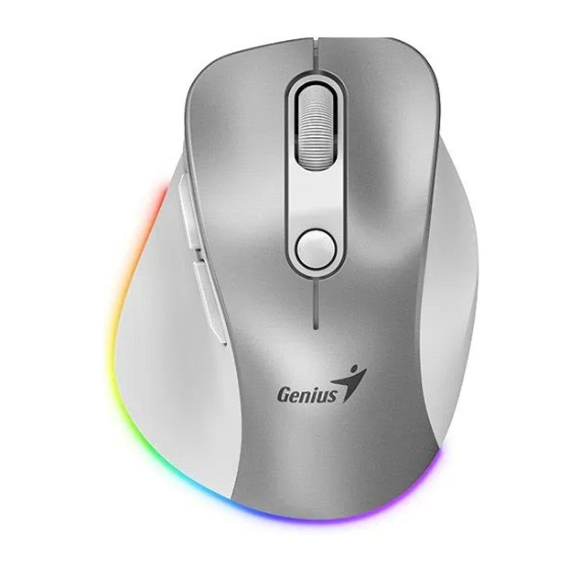 GENIUS - Mouse Genius Ergo 9000s Pro Dual Recargable InalámbricoBt Plata
