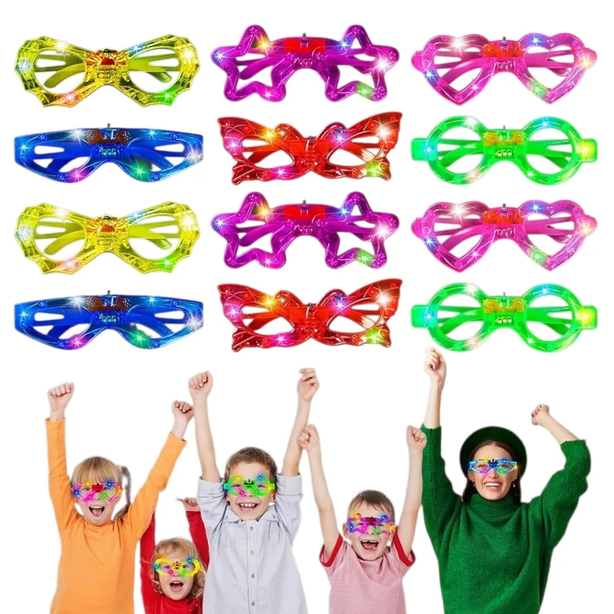 GENERICO - Lentes con luces led pack x 6 unid.