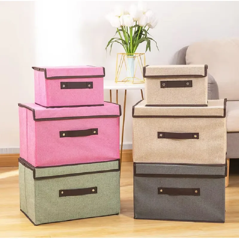 GENERICO - Pack x 2 Caja de Almacenamiento Multifuncional Plegable Rosado