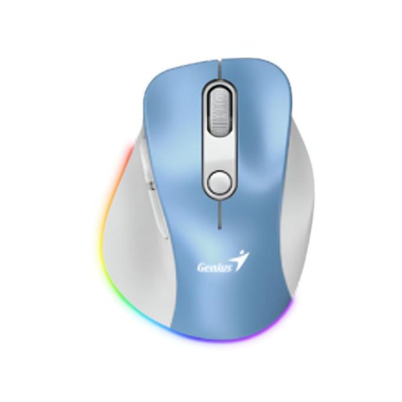 GENIUS - Ratón Genius Ergo 9000s InalámbricoBt 6-Bot Silent Rgb Blanco Perla