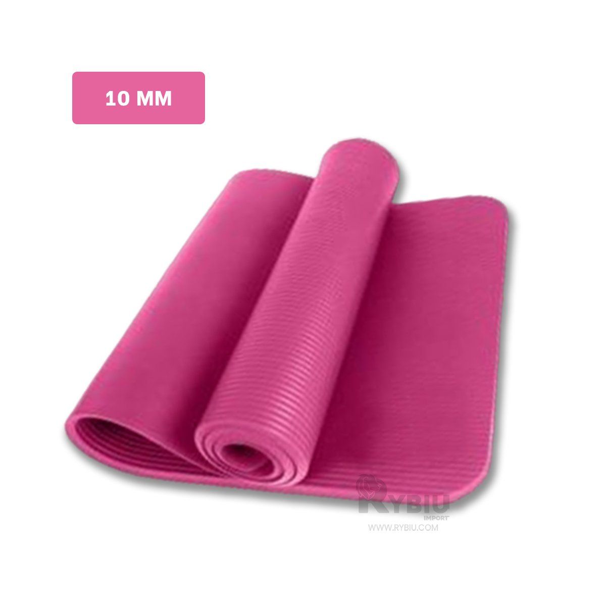 RYBIU IMPORT - Alfombra de Yoga 10mm Rosado Y+Regalo Ligas para Peinar
