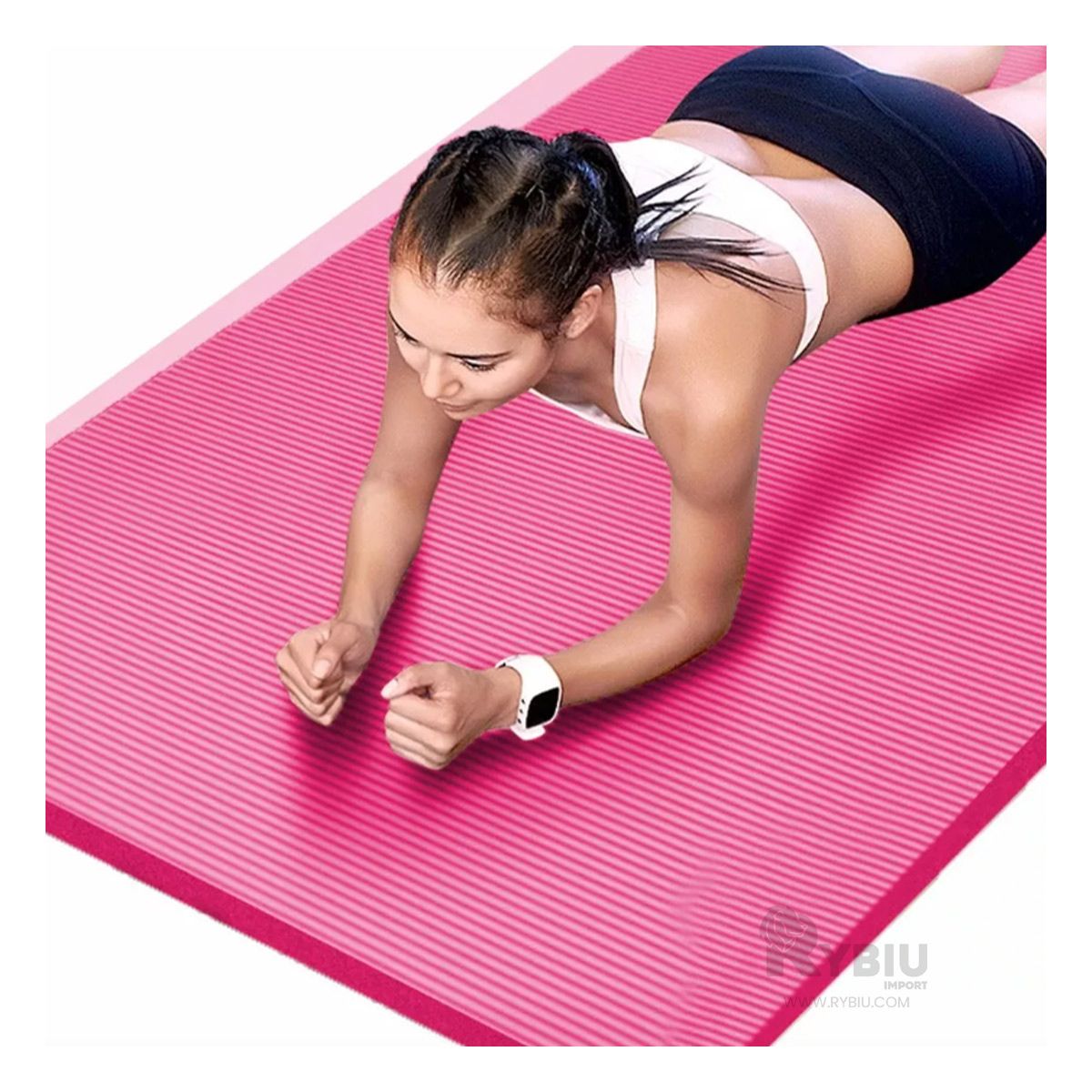 RYBIU IMPORT - Mat con Superficie Comoda 10mm Rosado Y+Papel de Regalo