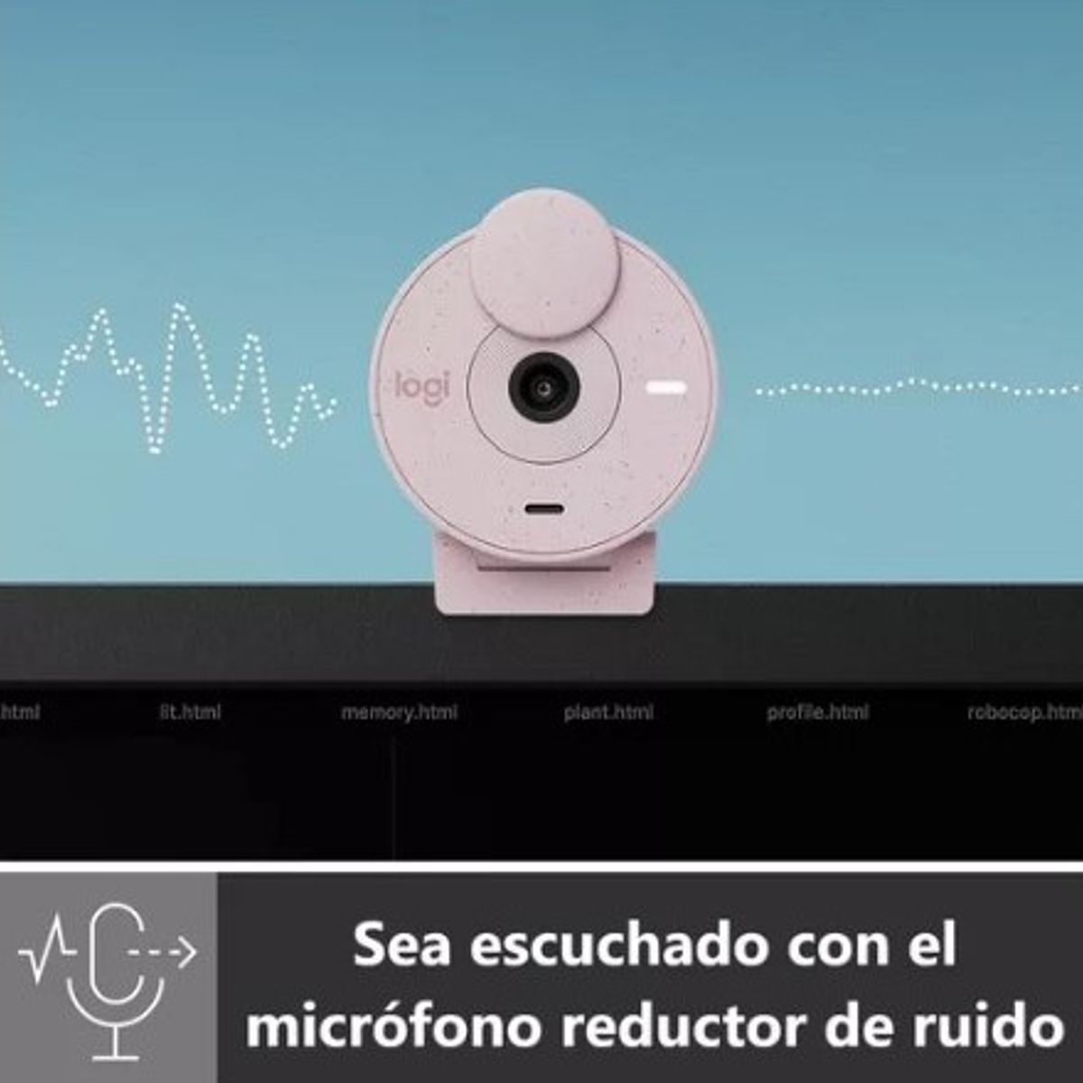 LOGITECH - Cámara Web Logitech Brio 300 Fhd 1080p-Rosa