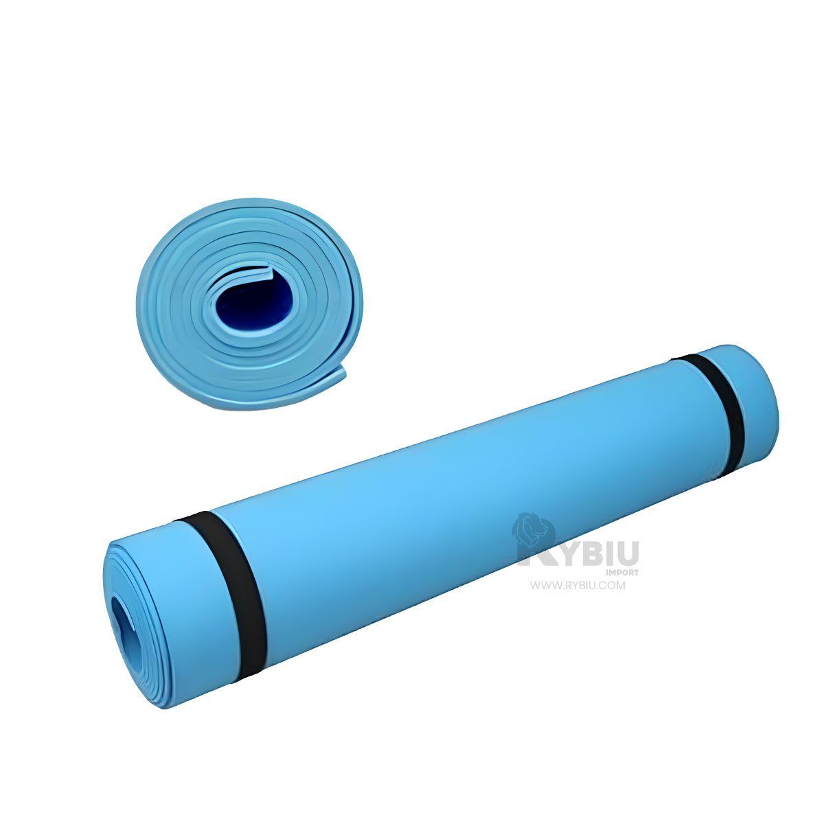 RYBIU IMPORT - Tapete de Ejercicios de Yoga 6mm Celeste Y+Regalo Stickers