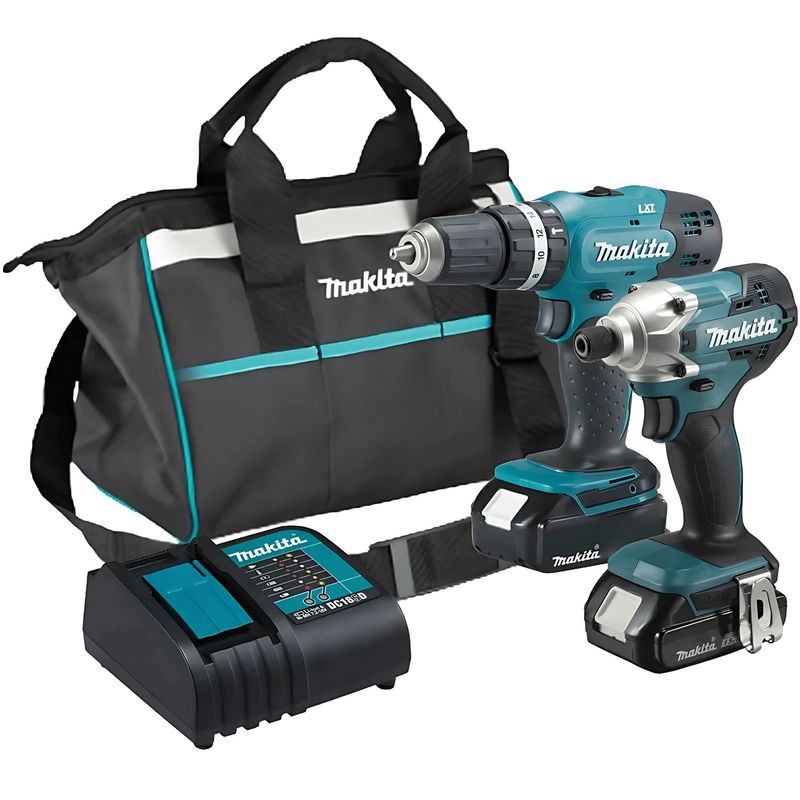 MAKITA - Taladro Dhp453 + Atornillador Dtd156 + 2baterias y cargador  Makita