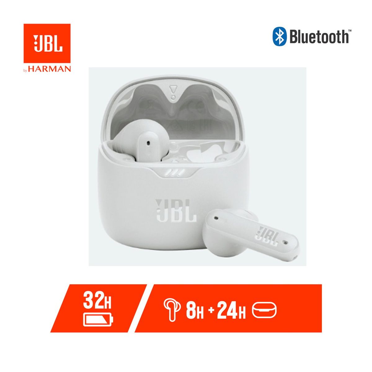JBL - Audifonos JBL In-Ear Tune Flex Perfect Fit Bluetooth 32Hrs Blanco