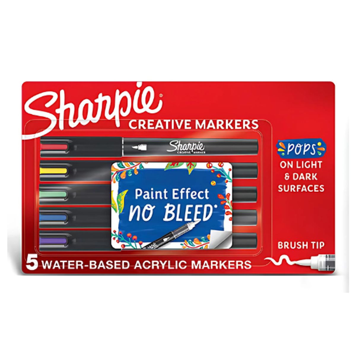 SHARPIE - Marcador Sharpie Creative Acrílico Punta Pincel Brush X5