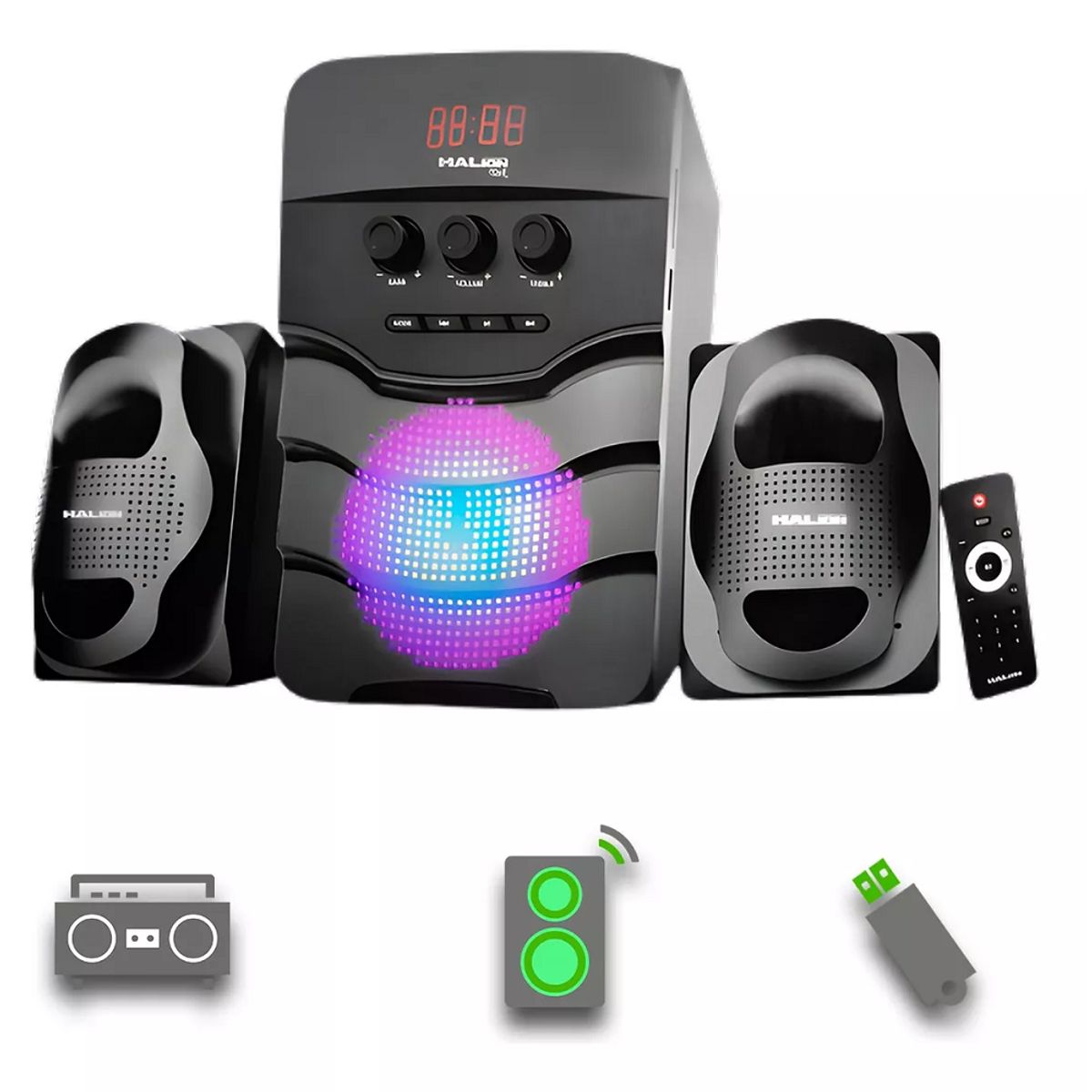 HALION - Parlante Bluetooth 80W led YORK HA-K39 Halion