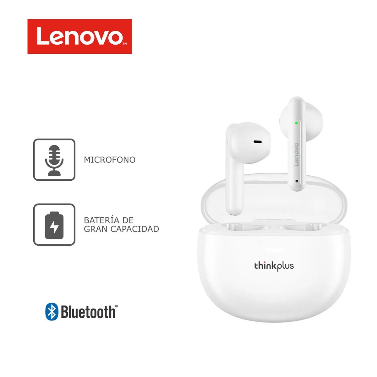 LENOVO - Audifonos Lenovo In-Ear Livepods LP1 Pro TWS Bluetooth 5.3 5Hrs Blanco