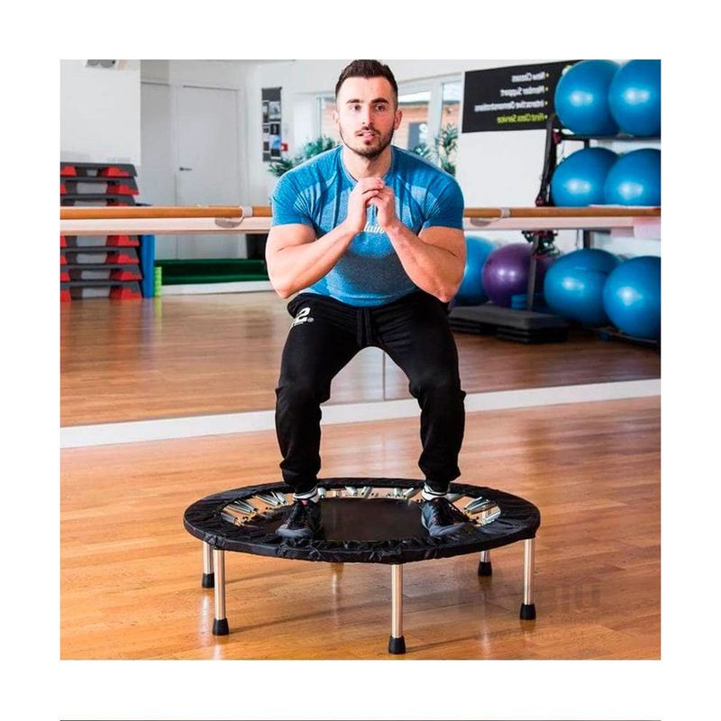 RYBIU IMPORT - Trampolin Resistente de Tamaño M en Negro Y+Papel de Regalo