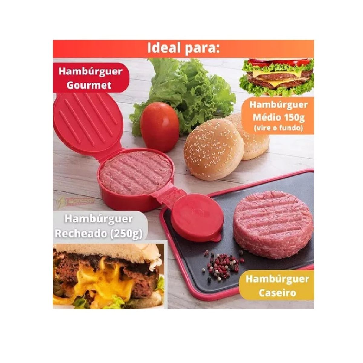 OTTOWARE - Molde para Hamburguesa Rellena