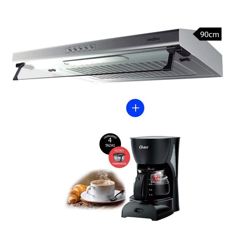 MABE - Campana extractora cmu9020pi0 90cm  cafetera