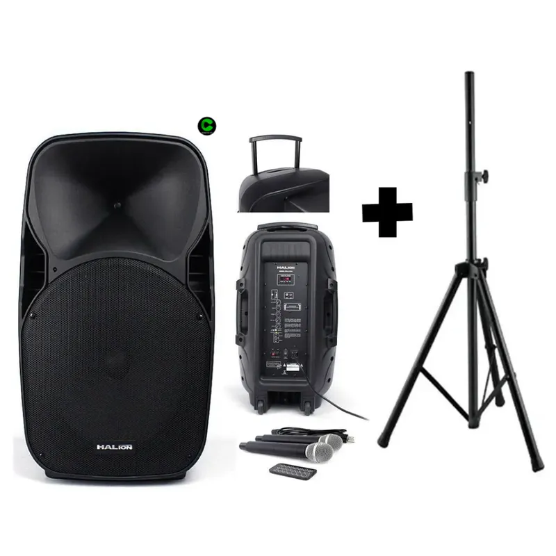 HALION - Combo Parlante Activo PHA-15AL Recargable +TRIPODE SPS502M