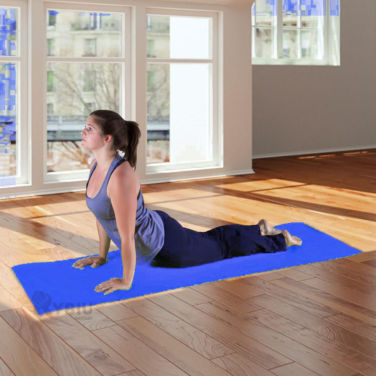 RYBIU IMPORT - Mat de Ejercicio Flexible 6mm Color Azul Y+Regalo Agendita