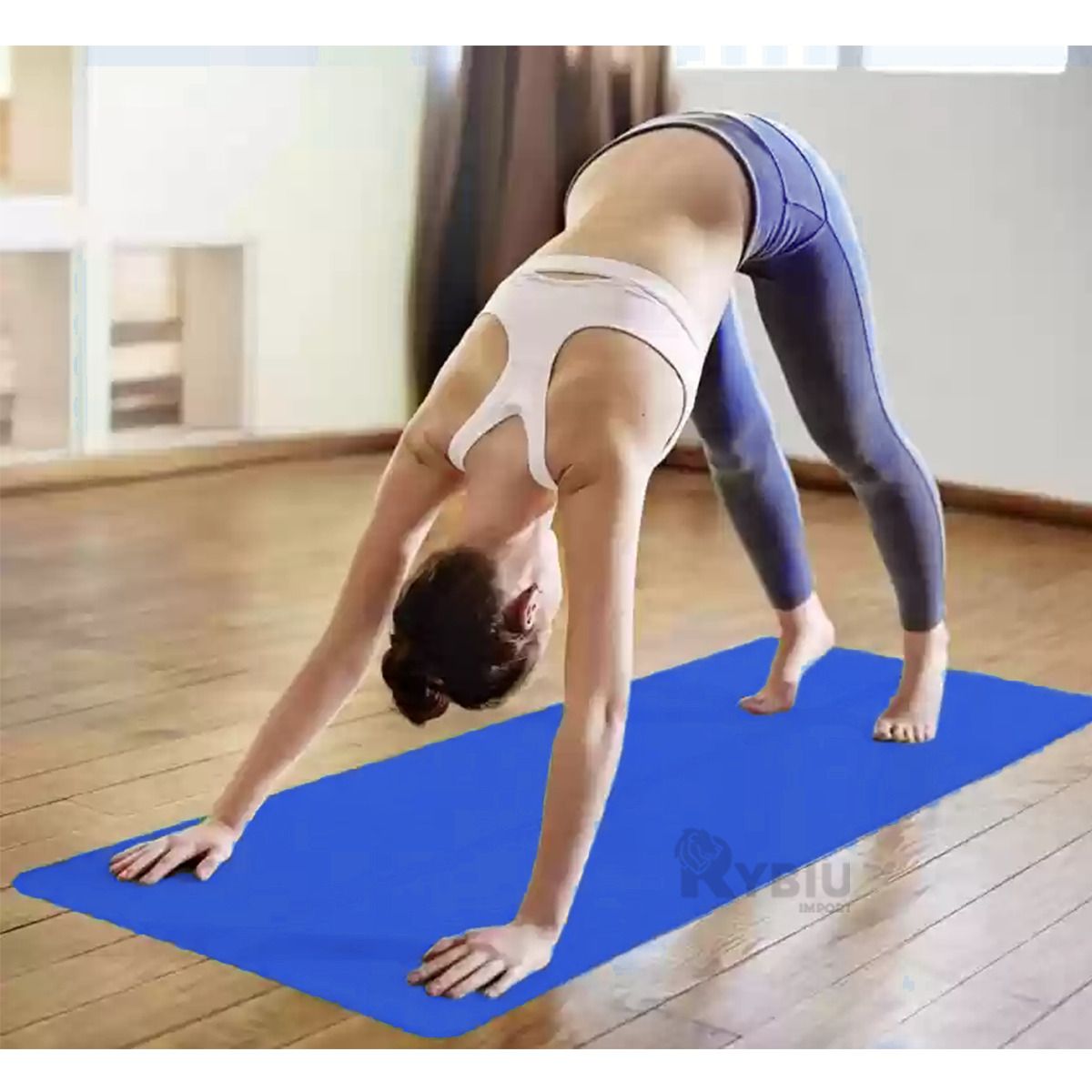 RYBIU IMPORT - Mat de Ejercicio Flexible 6mm Color Azul Y+Regalo Agendita