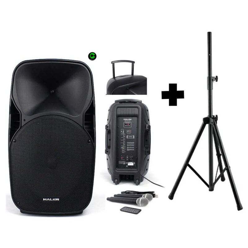 HALION - Combo Parlante Activo PHA-15AL Recargable +TRIPODE SPS502M