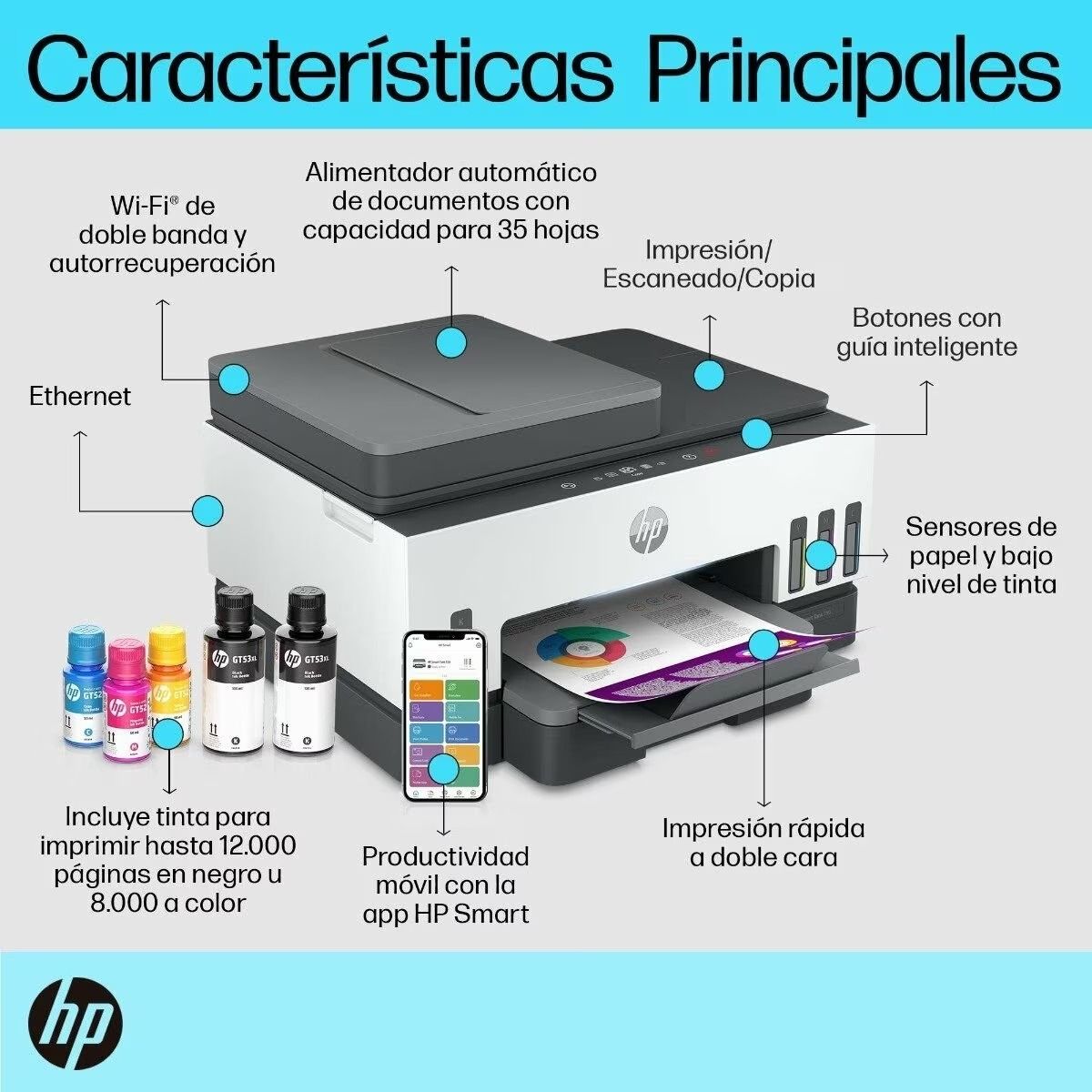 HP - Multifuncional HP Smart  Tank 790 WIFI/ Bluetooth/ Ethernet 4WF66