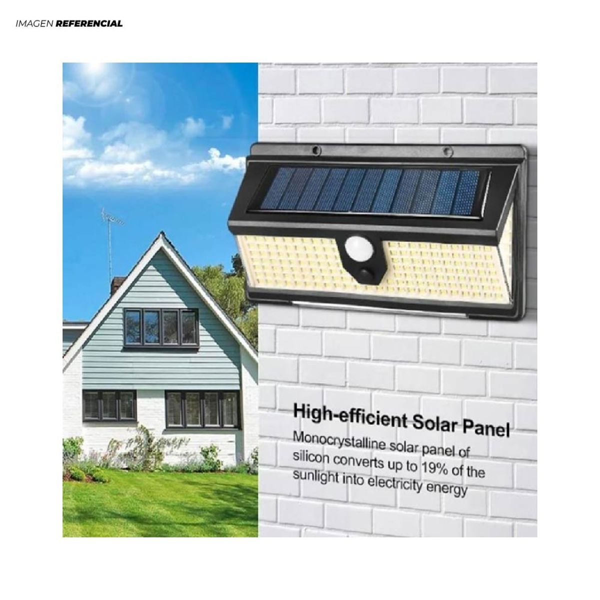 GENERICO - Lámpara Solar con Sensor 190 LED Brillantes Luces