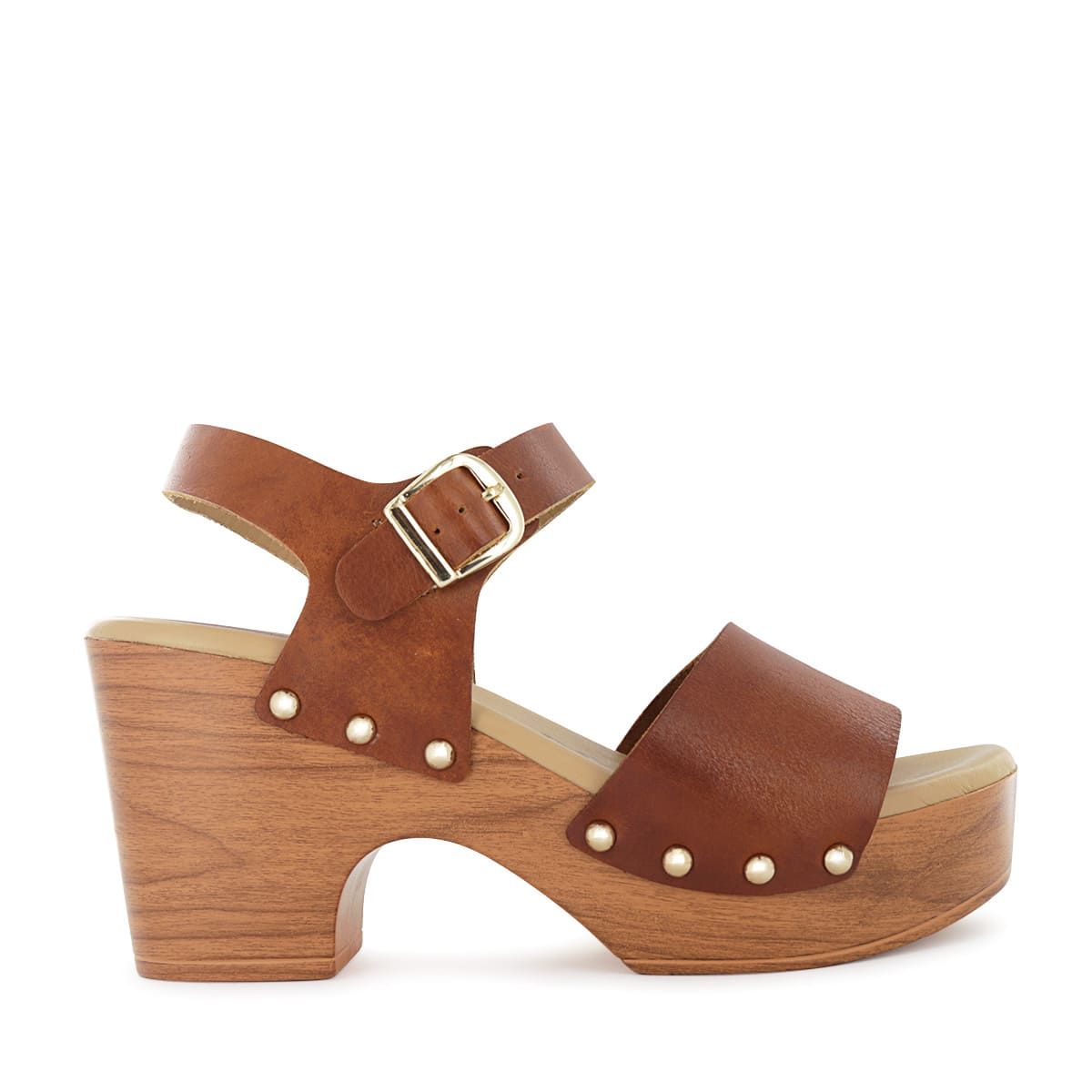 ECCO - Sandalias Con Taco Mujer Ecco Yaiza01 Cobre Cuero