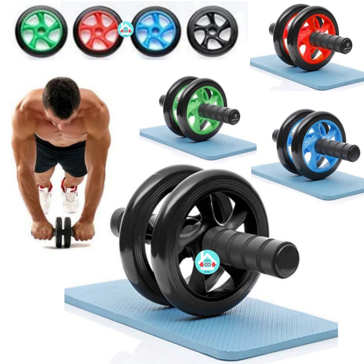 GENERICO - Colchoneta para Gimnasio + Barra spush y Rodillo