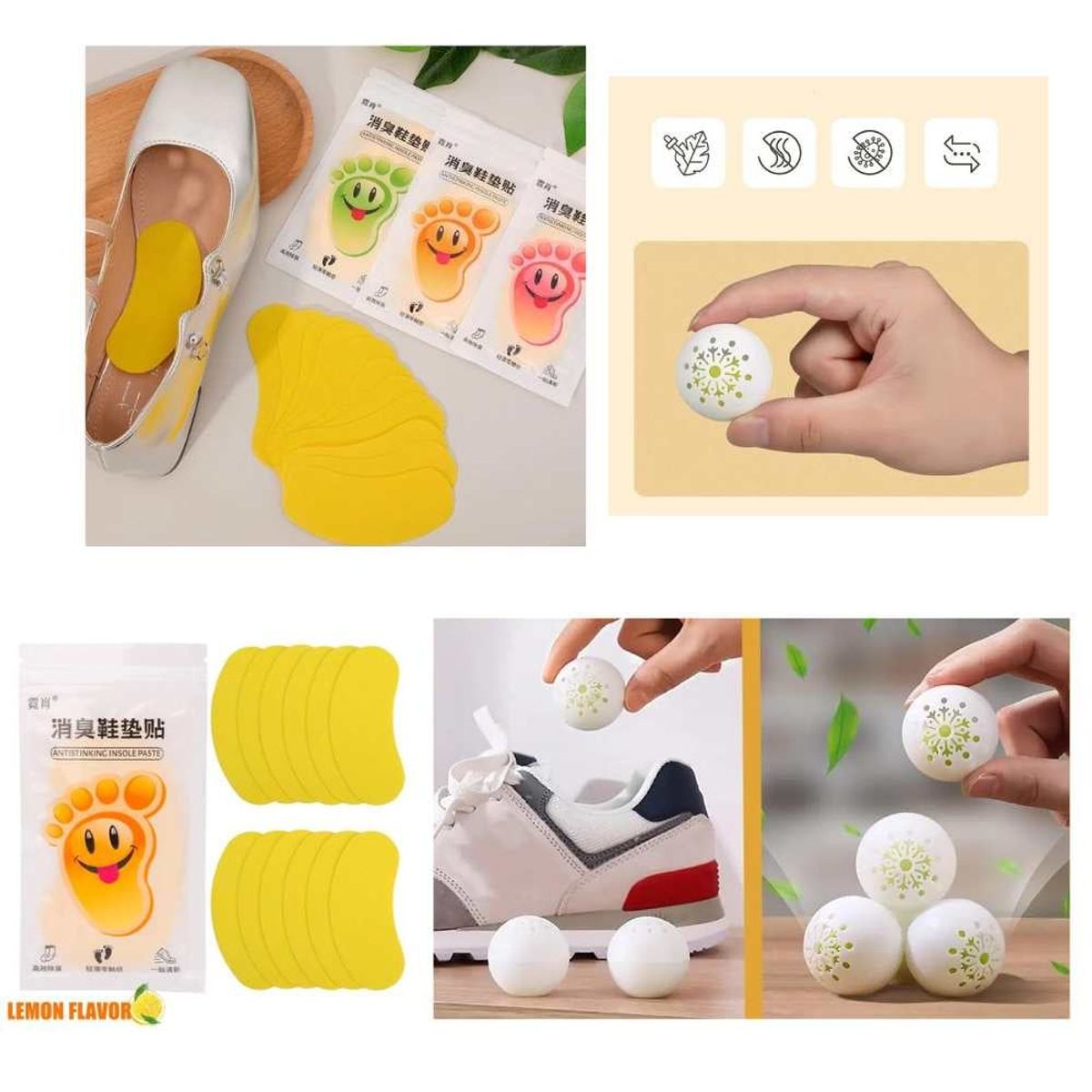 GENERICO - 12 Plantillas y 6 Bolas Desodorante Para Zapatillas