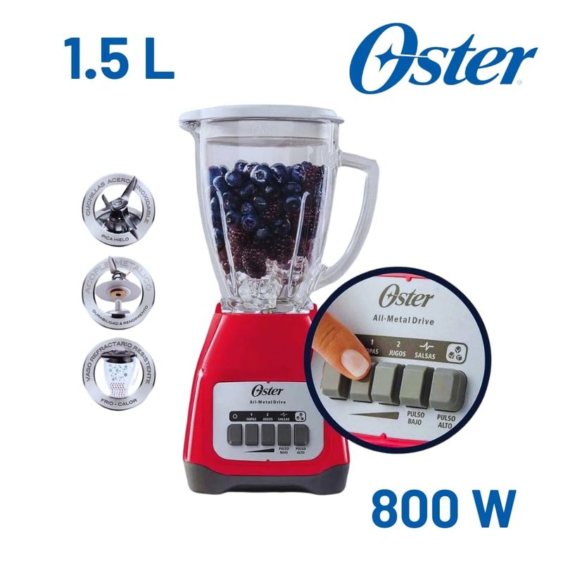 OSTER - Licuadora Oster® 2 velocidades más pulso y vaso de vidrio BLSTKAGMPB