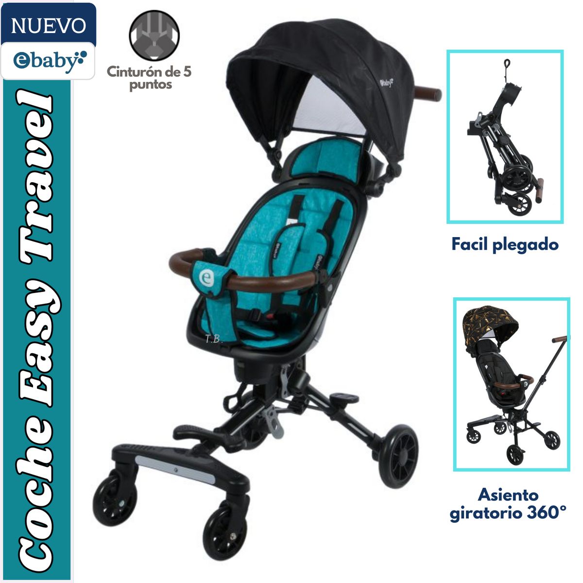 EBABY - COCHE PLEGABLE EASY TRAVEL VERDE EBABY