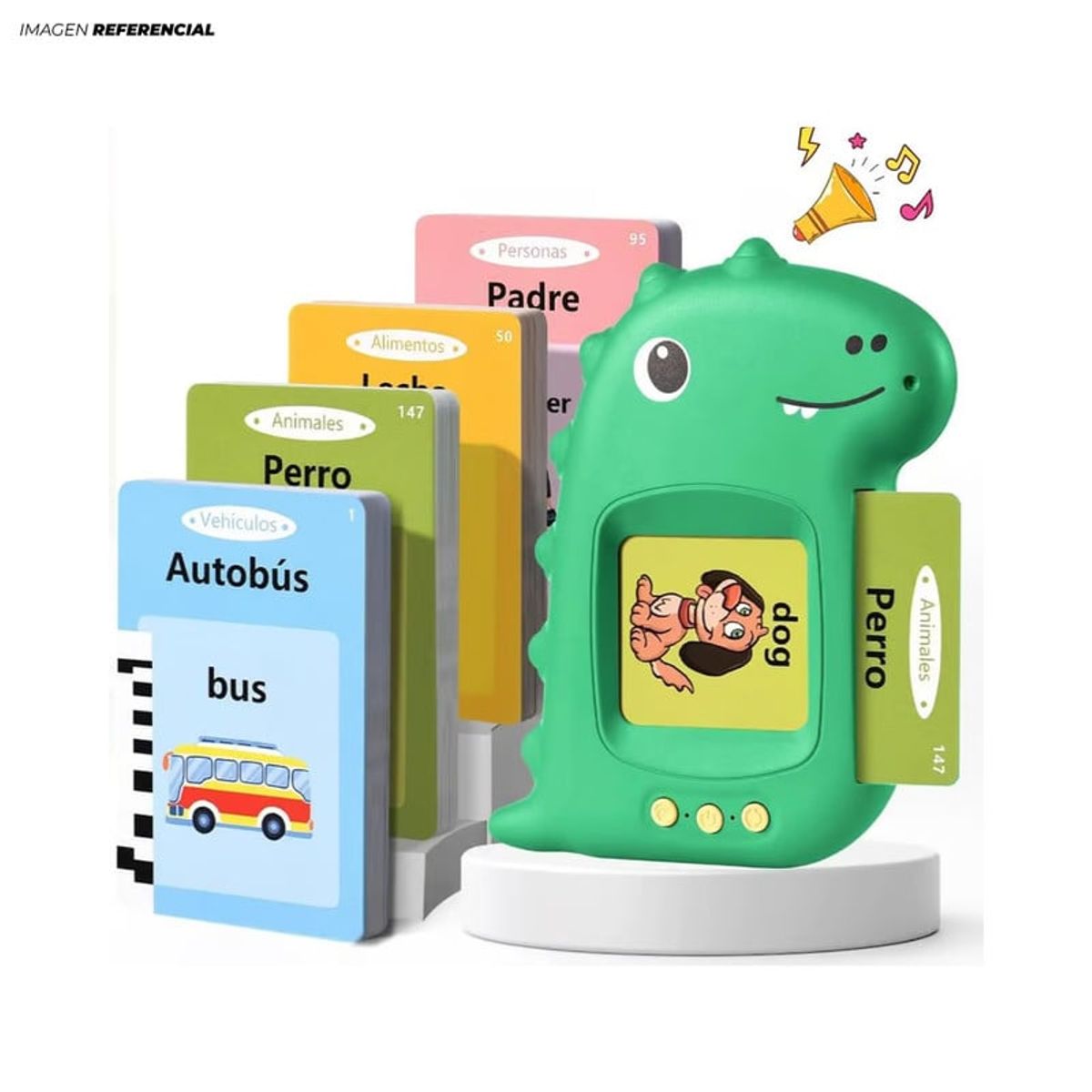 GENERICO - Tarjeta de Aprendizaje Electrónico Español E Inglés Dino