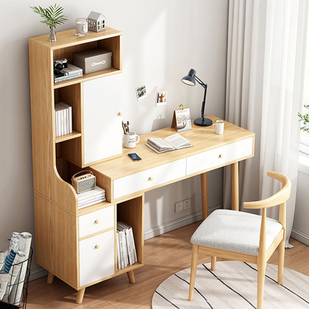 GENERICO - Escritorio Vintage Helena 3 Cajones 2 Puertas R&R MUEBLES