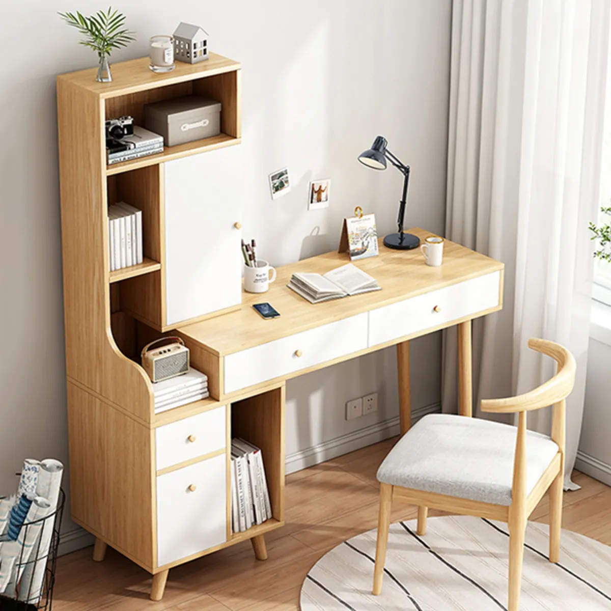 GENERICO - Escritorio Vintage Helena 3 Cajones 2 Puertas R&R MUEBLES